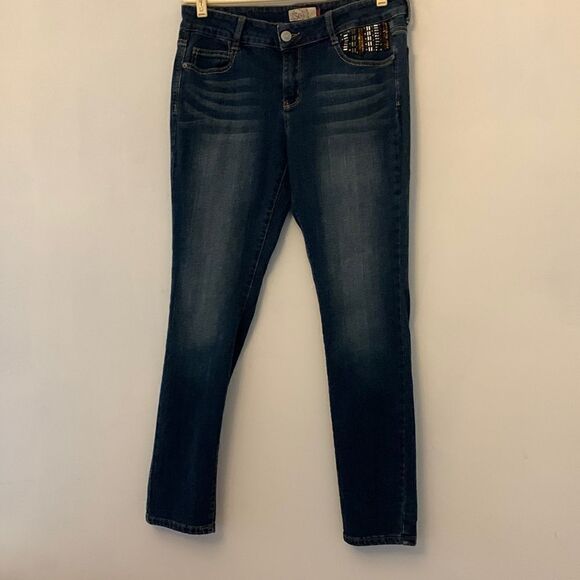 So denim jeans with beaded front pocket Size 13 Inseam 29” - Picture 1 of 8